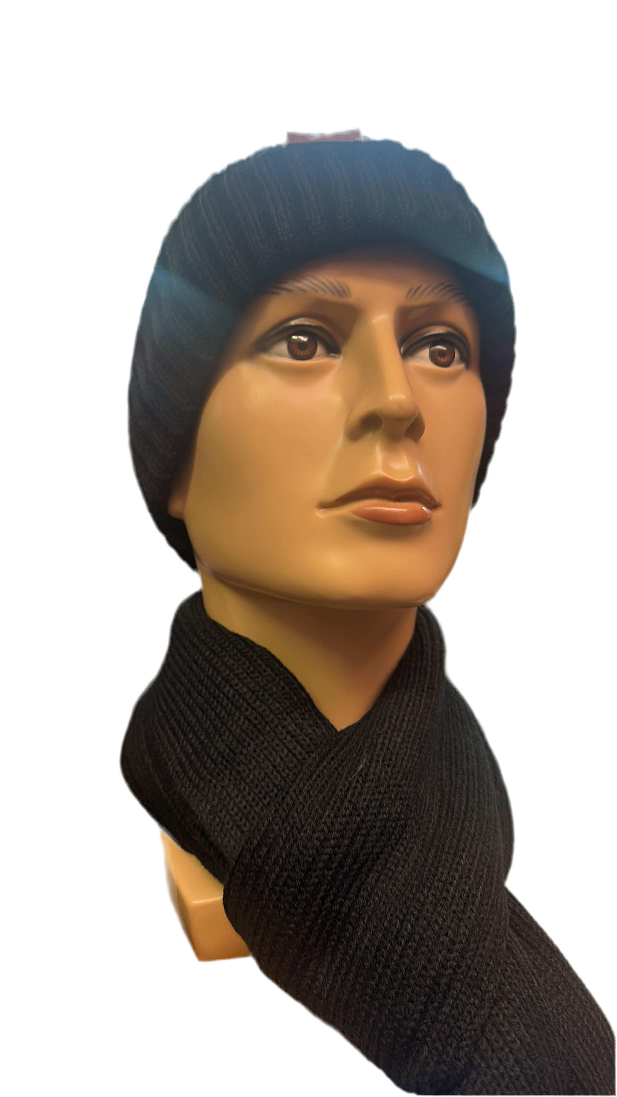 Winter universal Beanie Hat Scarf Gloves Set-black