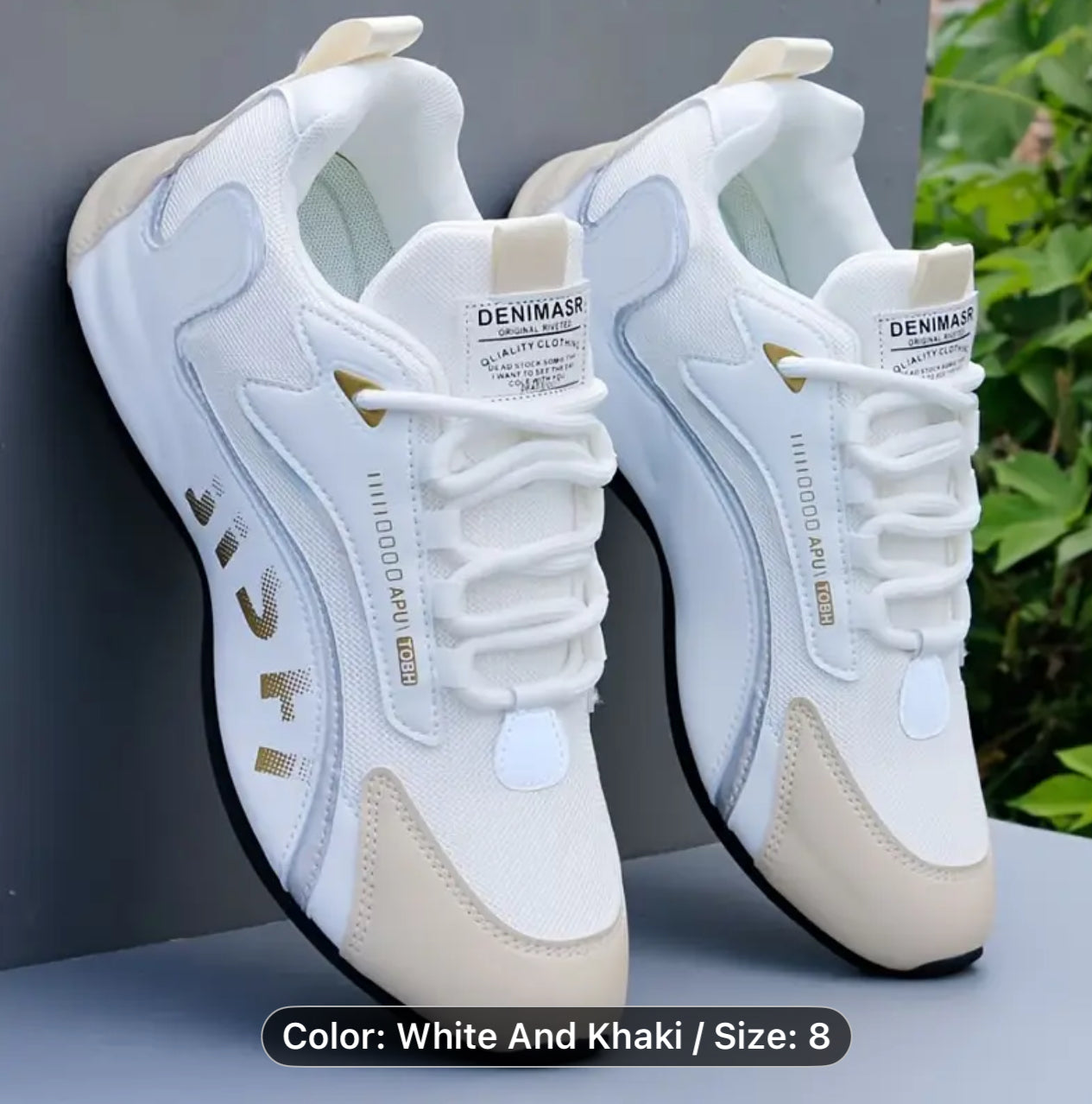 White & khaki Men's  shoes