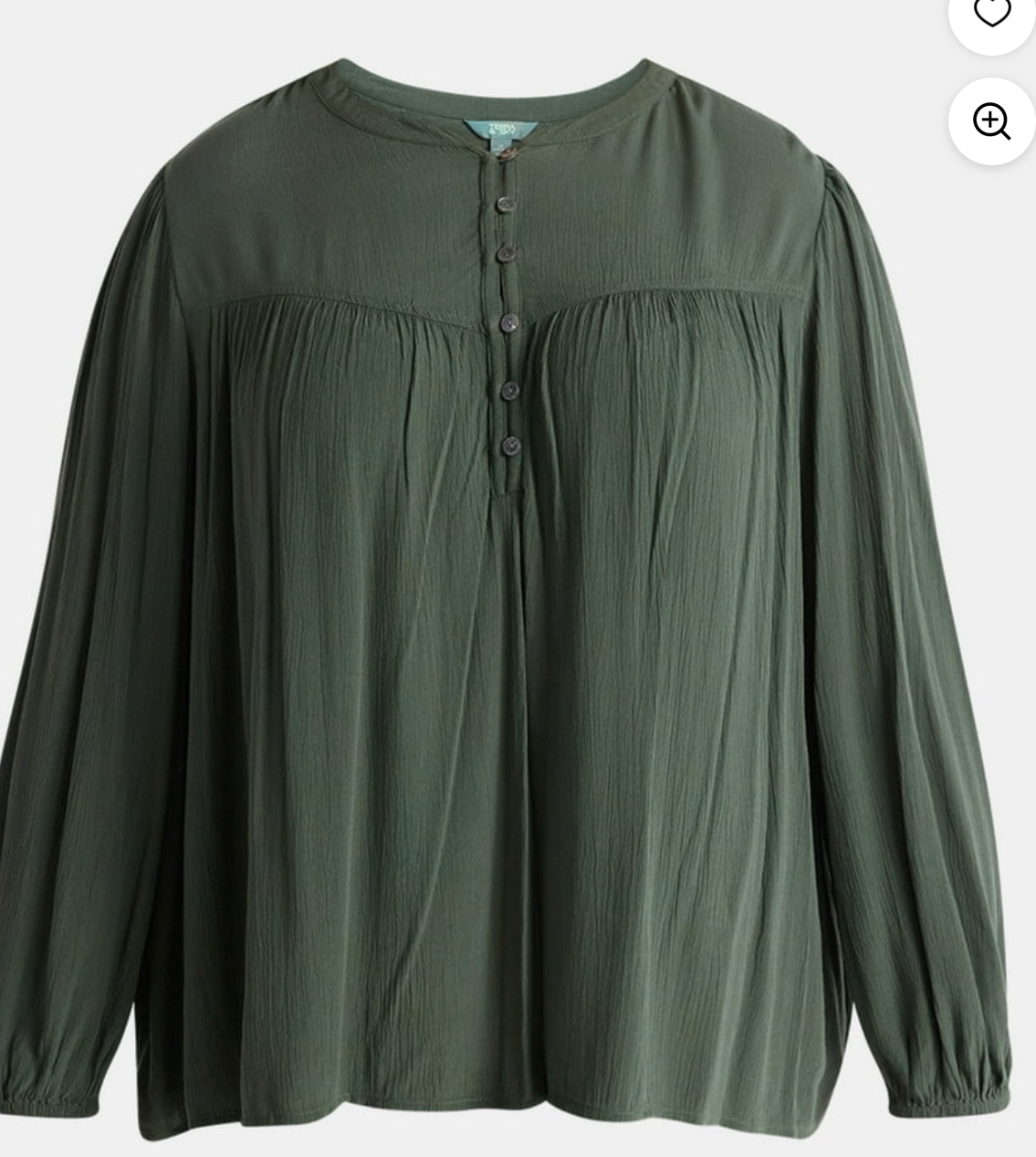 Terra & Sky Women’s Plus Peasant Blouse with Long Sleeves, Sizes 0X-5X