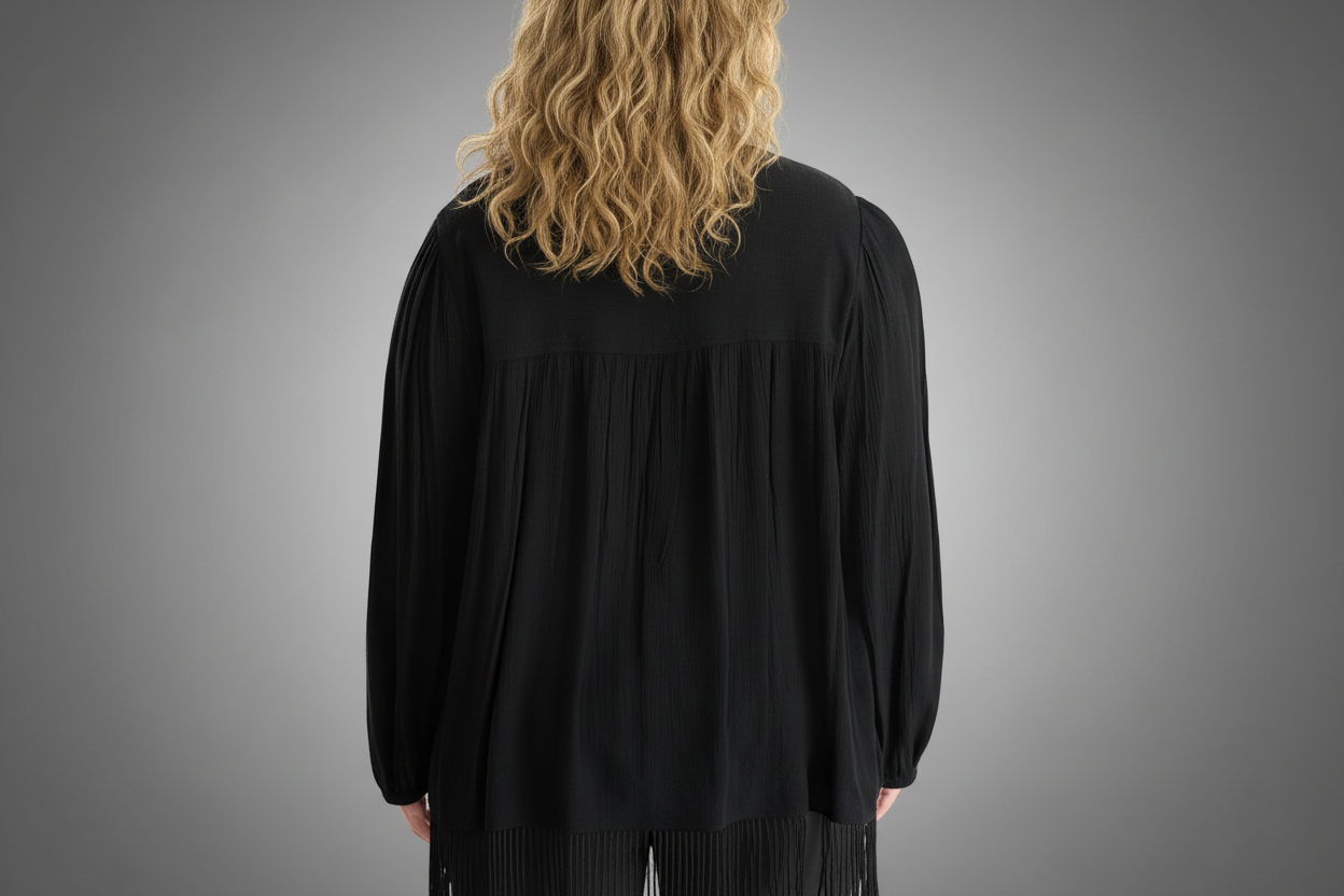 Terra & Sky Women’s Plus Peasant Blouse with Long Sleeves, Sizes 0X-5X