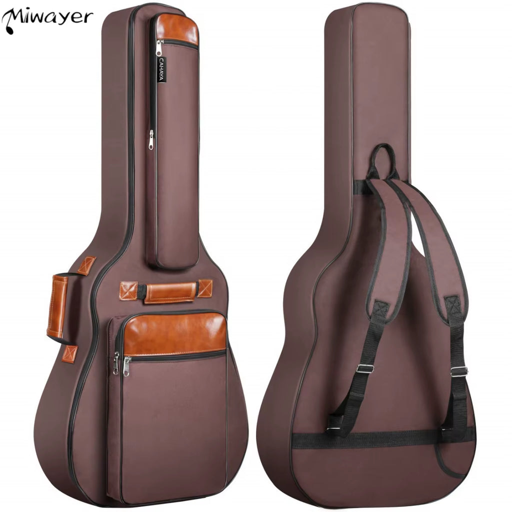 Acoustic Guitar Bag 41 Inch Thickened Waterproof Oxford Nylon Double Straps Cotton Padded Guitar Case Gig Backpack